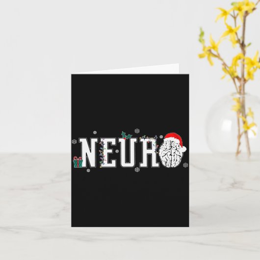 Neuro Nurse Brain Santa Hat Neuroscience Nursing C Kaart (Gele Bloem)