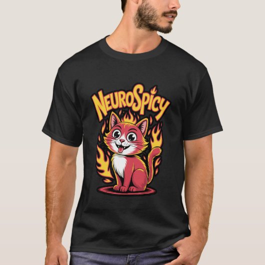 Neuro Pittige Grappige Kat Peper Ontwerp T-shirt (Voorkant)