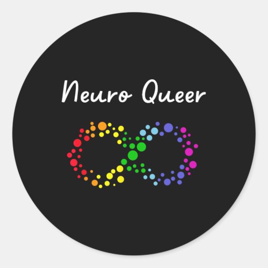 Neuro Queer! LGBTQ Gay Pride! Neurodiverse autisme Ronde Sticker (Voorkant)