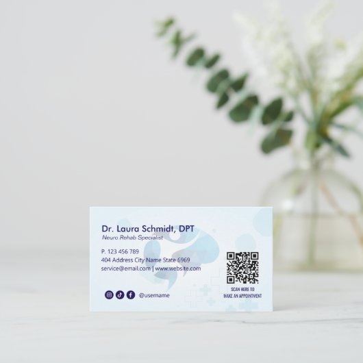 Neuro Rehab Business | Minimalist White Visitekaartje (Staand voorkant)