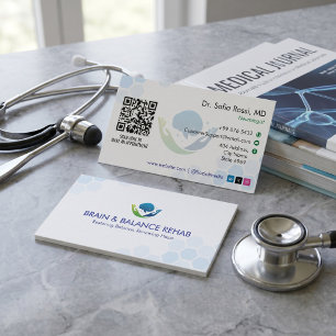 Neuro Rehab Zakelijk Minimalistisch Wit Visitekaartje