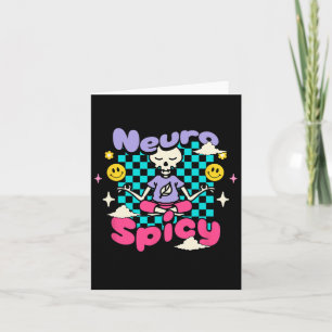 Neuro Spicy ADHD Autism Awareness Retro Groovy Ske Kaart