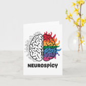 Neuro Spicy Brain Meme Design _1 Kaart (Gele Bloem)