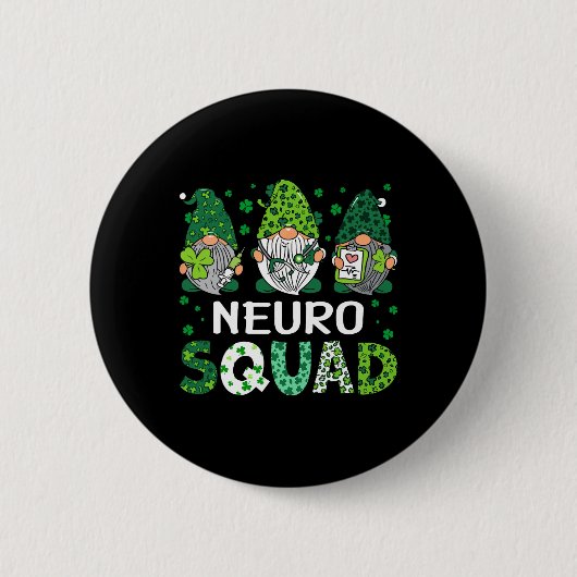 Neuro Verpleegkundige Team St Patricks Dag Kaboute Ronde Button 5,7 Cm (Voorkant)