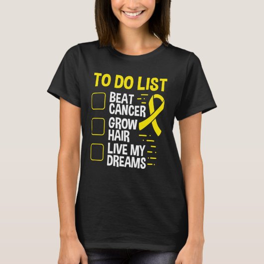 Neuroblastoma Awareness To Do List Yellow Ribbon T-shirt (Voorkant)