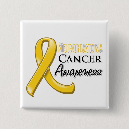 Neuroblastoma kankerbewuster lint vierkante button 5,1 cm (Voorkant)