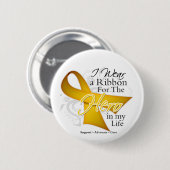 Neuroblastoma Ribbon Hero in Mijn leven Ronde Button 5,7 Cm (Voorkant /achterkant)