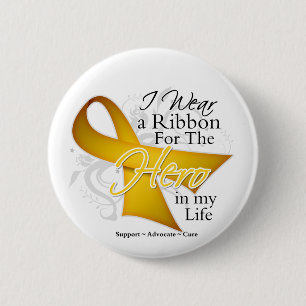 Neuroblastoma Ribbon Hero in Mijn leven Ronde Button 5,7 Cm