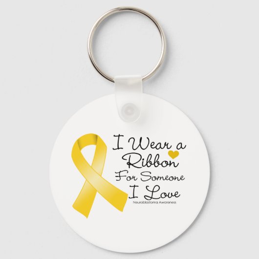 Neuroblastoma Ribbon iemand van wie ik hou Sleutelhanger (Voorkant)