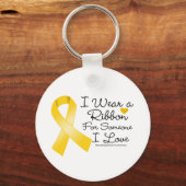 Neuroblastoma Ribbon iemand van wie ik hou Sleutelhanger (Voorkant)