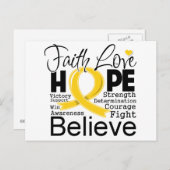 Neuroblastoma Typographic Faith Love Hope Briefkaart (Voorkant / Achterkant)