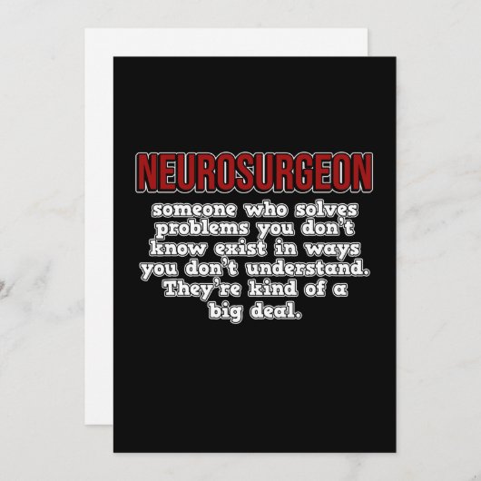 Neurochirurg Chirurgische ingreep Arts Neurologie  Bedankkaart (Voorkant / Achterkant)