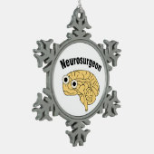 Neurochirurg hersenen tin sneeuwvlok ornament (Links)