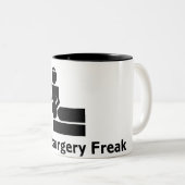 Neurochirurgie Freak Coffee Cup (wit en zwart) Tweekleurige Koffiemok (Voorkant rechts)