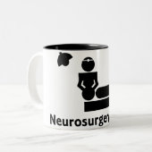 Neurochirurgie Freak Coffee Cup (wit en zwart) Tweekleurige Koffiemok (Voorkant links)