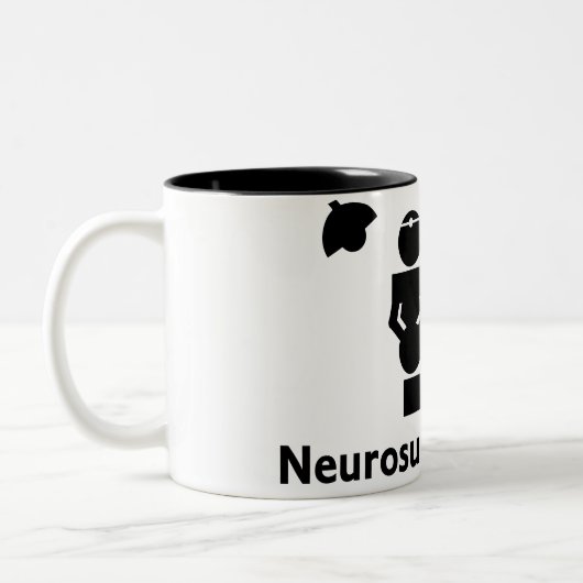 Neurochirurgie Freak Coffee Cup (wit en zwart) Tweekleurige Koffiemok (Links)