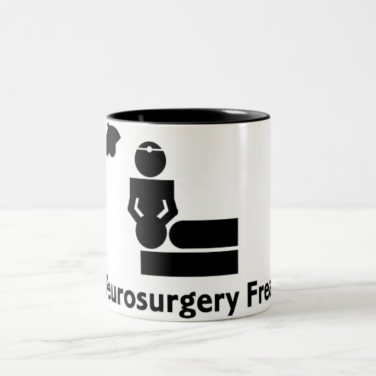Neurochirurgie Freak Coffee Cup (wit en zwart) Tweekleurige Koffiemok (Center)