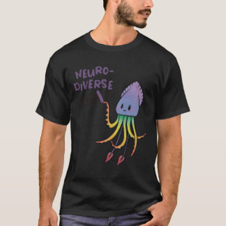 Neurodidiverse Squid Sticker T-shirt