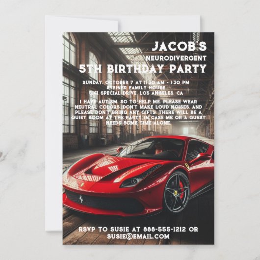 Neurodivergent Autistische verjaardagsfeestje uitn Kaart (Voorkant)