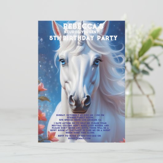 Neurodivergent Autistische verjaardagsfeestje uitn Kaart (Staand voorkant)