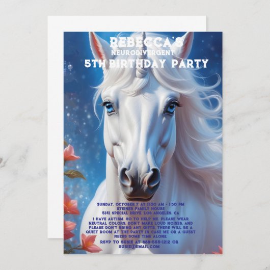 Neurodivergent Autistische verjaardagsfeestje uitn Kaart (Voorkant / Achterkant)