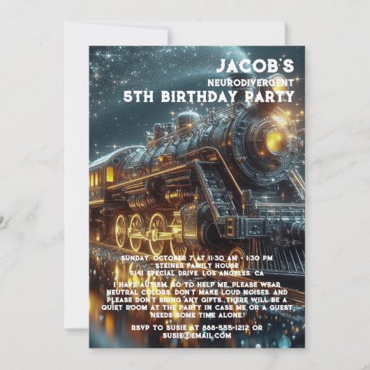 Neurodivergent Autistische verjaardagsfeestje uitn Kaart (Voorkant)