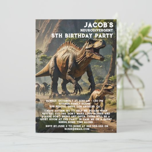 Neurodivergent Autistische verjaardagsfeestje uitn Kaart (Staand voorkant)