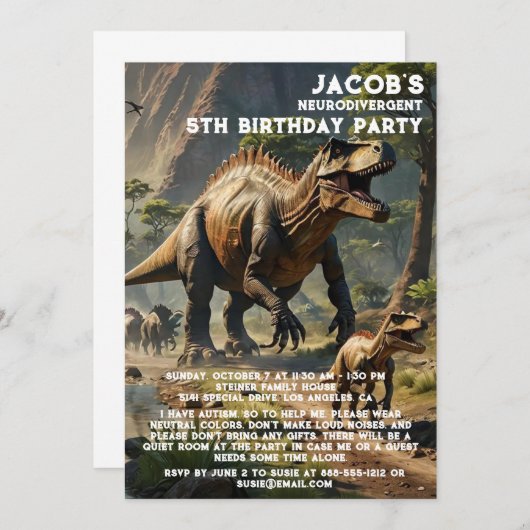 Neurodivergent Autistische verjaardagsfeestje uitn Kaart (Voorkant / Achterkant)