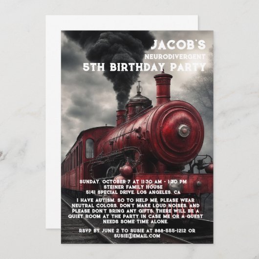 Neurodivergent Autistische verjaardagsfeestje uitn Kaart (Voorkant / Achterkant)