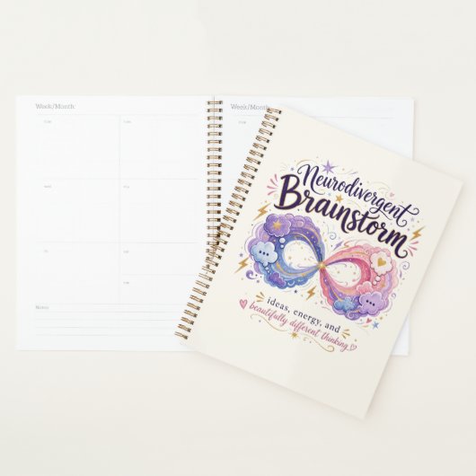 Neurodivergent Brainstorm Oneindigheidssymbool Planner (Display)