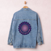 Neurodivergent Chaos Quote Neon Mandala Art Denim Jacket (Hangar)