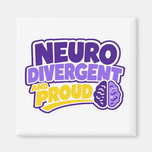 Neurodivergent en Trots Brein Magneet (Voorkant)