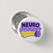 Neurodivergent en Trots Brein Ronde Button 3,2 Cm (Voorkant /achterkant)