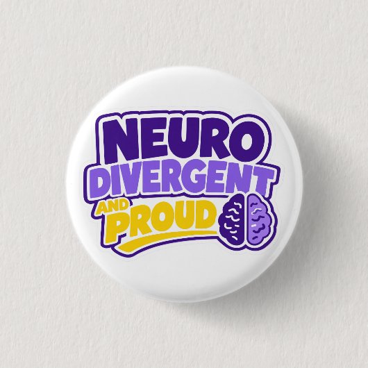 Neurodivergent en Trots Brein Ronde Button 3,2 Cm (Voorkant)