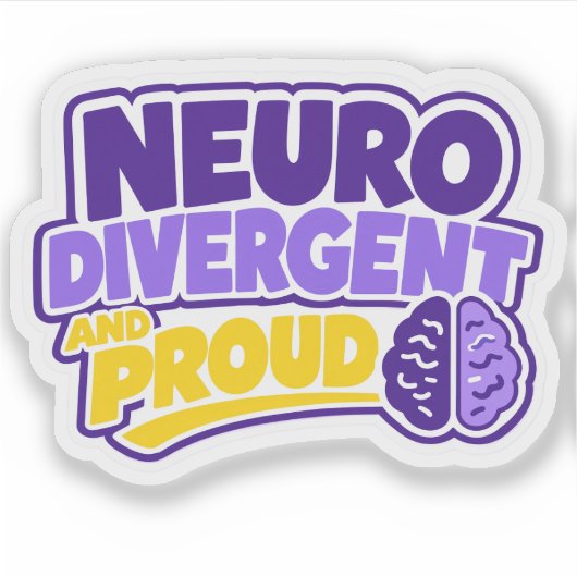 Neurodivergent en Trots Hersensticker Sticker (Voorkant)