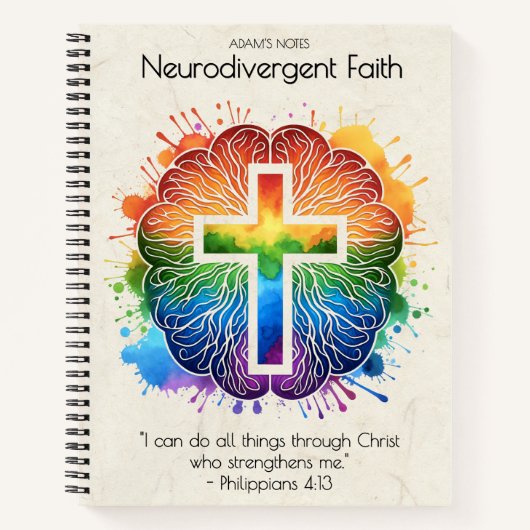 Neurodivergent Geloof - Regenboog Hersenen Notitieboek (Voorkant)