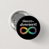 Neurodivergent! | Goedkeuring van autisme Ronde Button 3,2 Cm (Voorkant /achterkant)