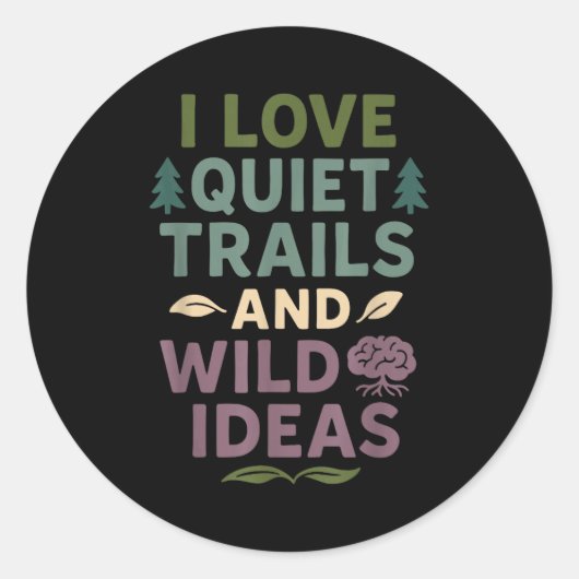 Neurodivergent Introvert Adhd Autism Forest Nature Ronde Sticker (Voorkant)