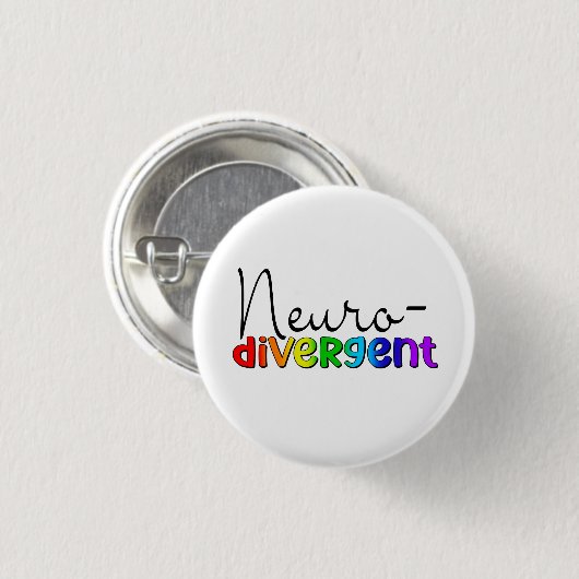 neurodivergent | Neurodiversity Awareness Rainbow Ronde Button 3,2 Cm (Voorkant /achterkant)