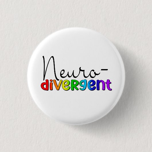 neurodivergent | Neurodiversity Awareness Rainbow Ronde Button 3,2 Cm (Voorkant)
