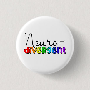 neurodivergent Neurodiversity Awareness Rainbow Ronde Button 3,2 Cm