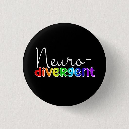 neurodivergent | Neurodiversity Awareness Rainbow Ronde Button 3,2 Cm (Voorkant)