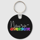 neurodivergent | Neurodiversity Awareness Rainbow Sleutelhanger (Voorkant)