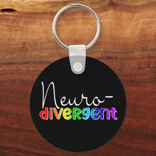 neurodivergent | Neurodiversity Awareness Rainbow Sleutelhanger (Voorkant)