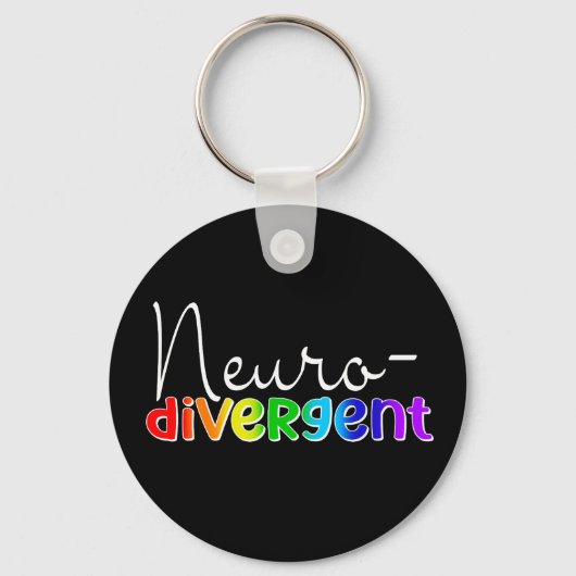 neurodivergent | Neurodiversity Awareness Rainbow Sleutelhanger (Achterkant)