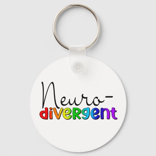neurodivergent | Neurodiversity Awareness Rainbow Sleutelhanger (Achterkant)