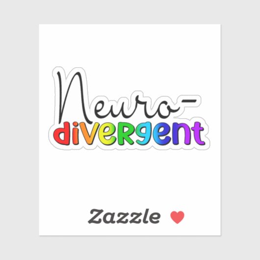 neurodivergent | Neurodiversity Awareness Rainbow Sticker (Vel)