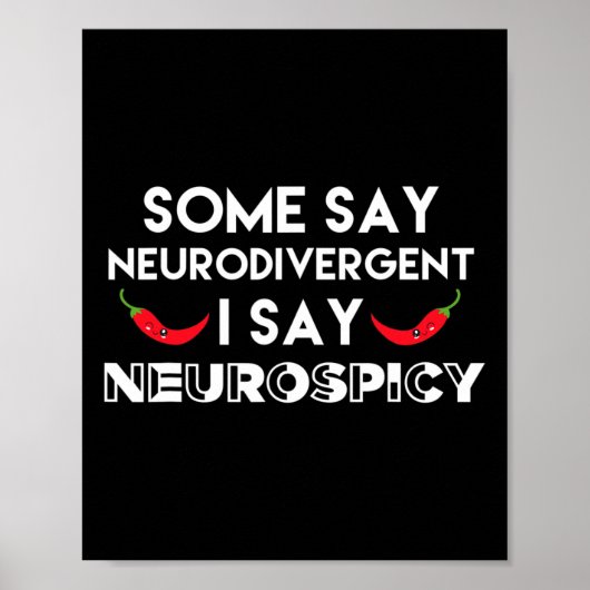 Neurodivergent Neurospicy ADHD Fun Neurodiversitei Poster (Voorkant)