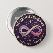 Neurodivergent. Niet minder. Gewoon anders Stateme Ronde Button 7,6 Cm (Voorkant /achterkant)