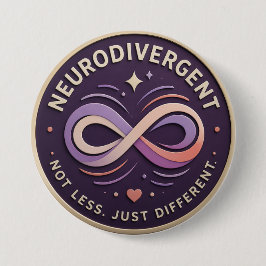 Neurodivergent. Niet minder. Gewoon anders Stateme Ronde Button 7,6 Cm